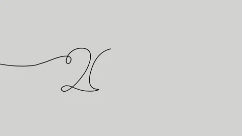 2024 New Year single continuous line art. Holiday greeting card headline Stock Footage 254164390