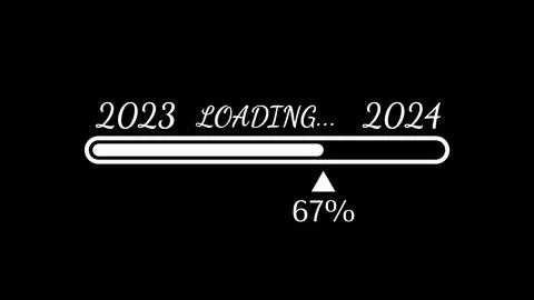 2024 new year welcome, loading and progress status image Illustrazione stock