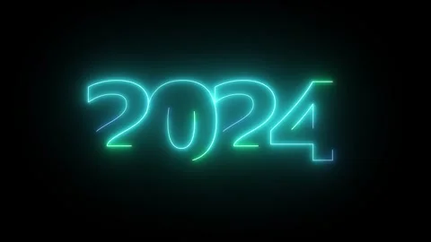 2024 New Year S Design Neon Numbers With Stock Video Pond5   2024 New Years Design Neon Footage 254657742 Iconl 