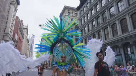 2024: NYC Pride March is opened on Fifth Avenue in New York City. Stock Footage 278476815