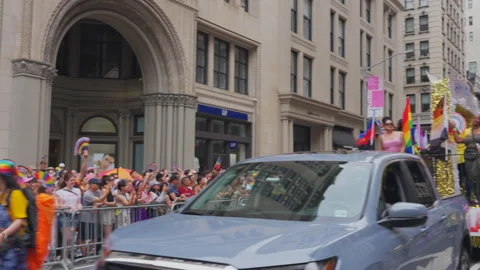 2024 NYC Pride March is opened on Fifth Avenue in New York City. Video stock 278505700
