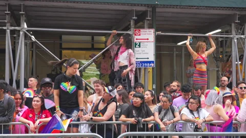 2024 NYC Pride March is opened on Fifth Avenue in New York City. Stock-Footage 278785743