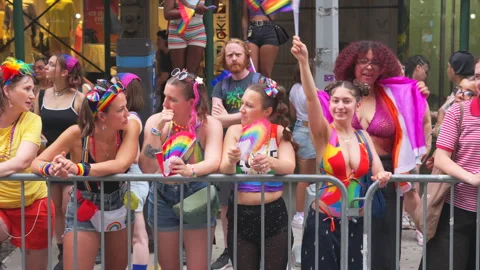 2024 NYC Pride March is opened on Fifth Avenue in New York City. Stock-Footage 278835744