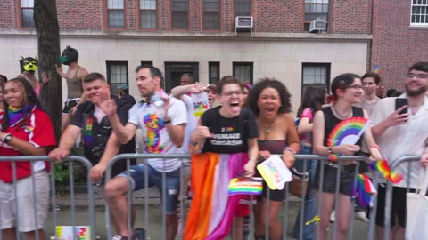 2024 NYC Pride March is opened on Fifth Avenue in New York City. Stock Footage 278844168