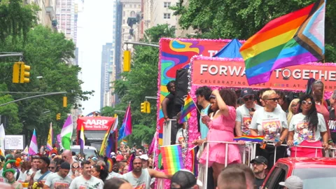 2024 NYC Pride March is opened on Fifth Avenue in New York City. Stock-Footage 279203750