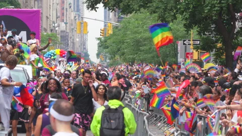 2024 NYC Pride March is opened on Fifth Avenue in New York City. Video stock 279285089