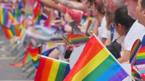 2024 NYC Pride March is opened on Fifth Avenue in New York City. Stock Footage 279290747