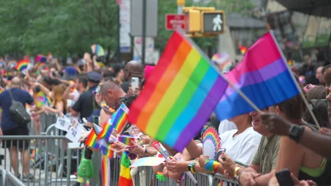 2024 NYC Pride March is opened on Fifth Avenue in New York City. Stock-Footage 279297492