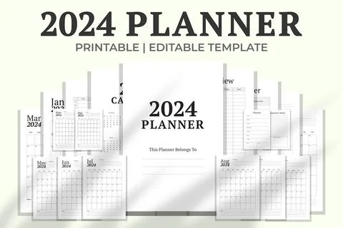 2024 Planner Kdp Interior Stock Illustration