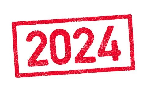 2024 red ink stamp Stock Illustration