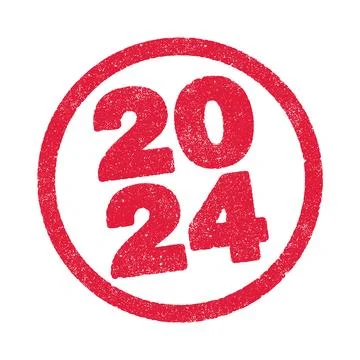 2024 red ink stamp Stock Illustration