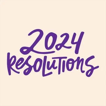 2024 resolutions - handwritten quote. Stock Illustration