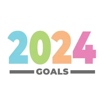 2024 SMART Goals Vector graphic withvarious Smart goal keywords Stock Illustration