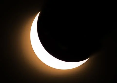 2024 Solar Eclipse as Viewed from Atlanta, GA Fotos Stock