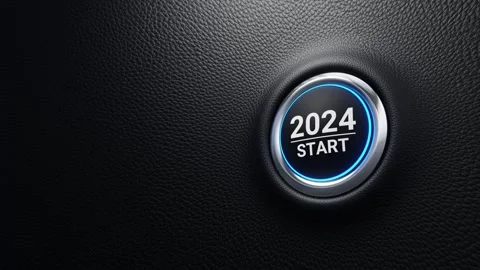 2024 start push button. Planning, strategy, opportunity. 4k 3d loop animation Video stock 263643662
