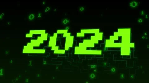 2024 Text Design. Loop animation Design Element for New Year 2024 Social Media P Stock Footage 254878775