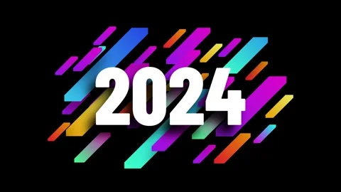 2024 Text Design. Loop Typography animation Design Element for New Year 2024 Soc 스톡 동영상 254878757