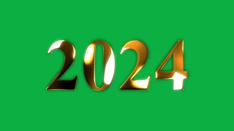 2024 text gold effect animation with green screen	 Stock Footage 263332407