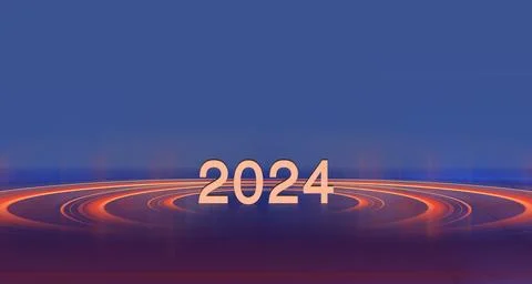 2024 text inside growing circles effect concept series 스톡 일러스트