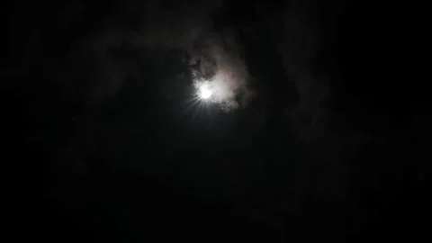 2024 Total Solar Eclipse through Clouds 스톡 동영상 273796067