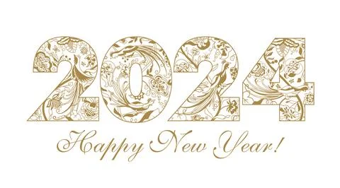 2024 vintage gold pattern Stock-Illustration