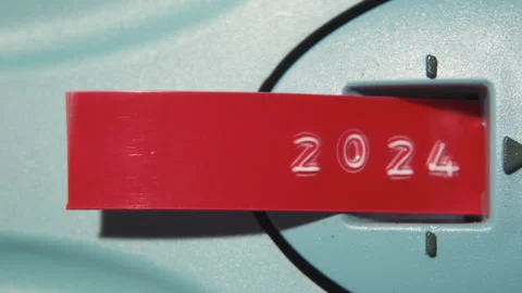 "2024" was printed on a sticker 스톡 동영상 257659740