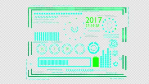 2024 wireframe display data UI tech screen Stock Footage 289598990