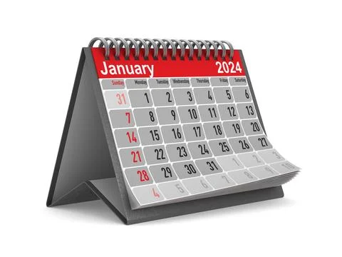 2024 year. Calendar for January. Isolated 3D illustration: Royalty Free  #251564702