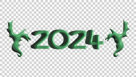 2024 year of dragon 3D rendering Stock Illustration