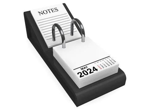 2024 Year May Calendar. 3d Rendering Stock Illustration