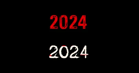 2024 year symbol modern glitch concept animation Stock Footage 252134458