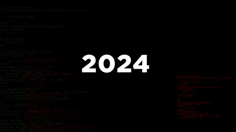 2024 year symbol modern glitch concept animation Stock Footage 252182627