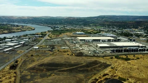 2025-08-03 US OR The Dalles - Data Center - Meta 1 Stock Footage 315517448