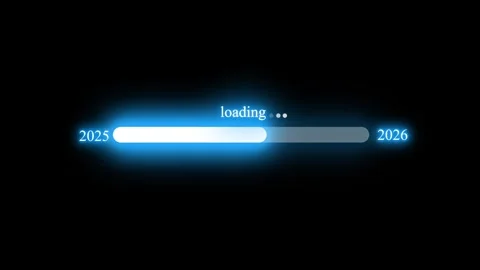 2025 to 2026 High Tech Neon Progress Bar Motion Graphic for App and Website.. Stock Footage 337077858