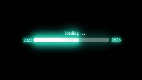 2025 to 2026 High Tech Neon Progress Bar Motion Graphic for App and Website.. Stock Footage 337077861
