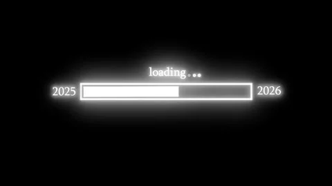 2025 to 2026 Neon Progress Loading Animation with Futuristic Digital Interf.. Stock Footage 337077938
