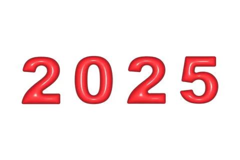 2025 in 3d style Stock Illustration