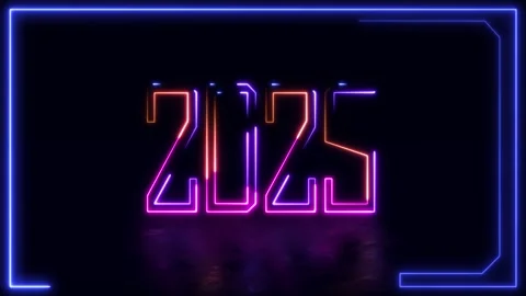 2025 animated ; neon light loop movement Stock Footage 289533617