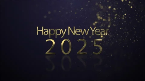 2025 animation Isolated on Black background, Festive illustration Stock Footage 291044010
