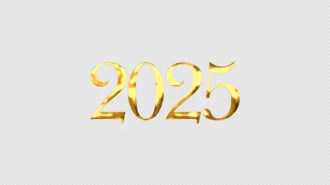 2025 Animation Text gold and silver Color, alpha or transparent background Stock Footage 293938892