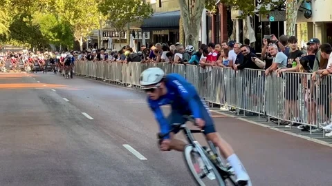 2025 Australian Road National Championships Perth Northbridge criteriums wide 1 Stock Footage 298017569