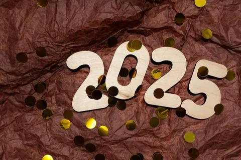 2025 on a brown background Stock Photos