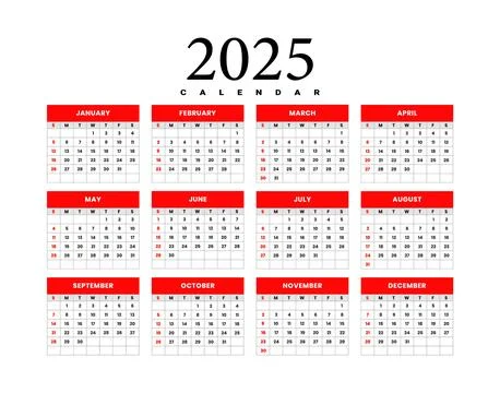 2025 calendar design Stock-Illustration