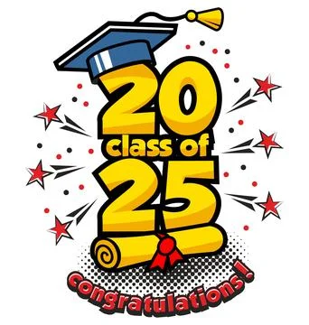 2025 class graduate header. Stock Illustration