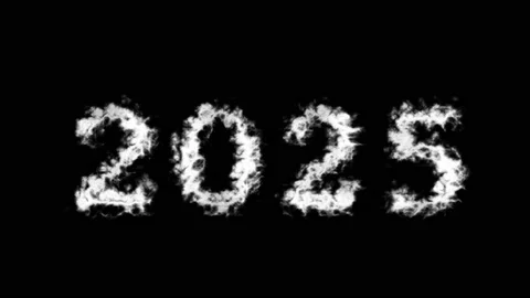 2025 cloud text effect black isolated background Stock Footage 138721741