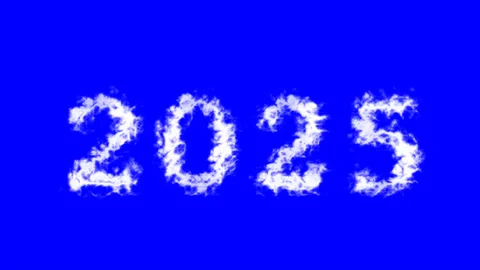 2025 cloud text effect blue isolated background Stock Footage 138721739