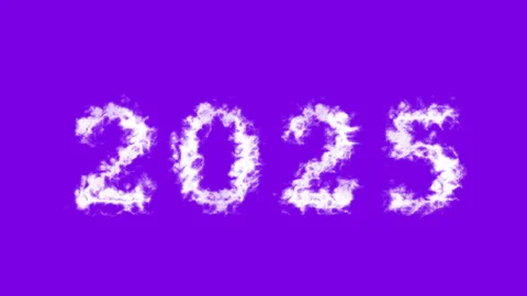 2025 cloud text effect violet isolated background Stock Footage 138721742