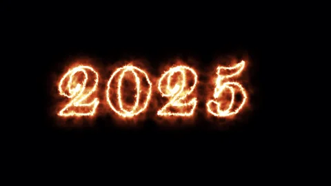2025 is cold to Fire Effects New Year festive celebrations Animation. Happy.. Stock Footage 294737811