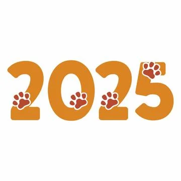 2025 dog font Stock Illustration