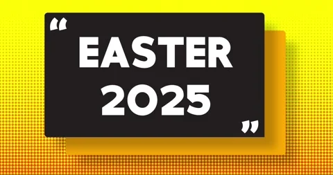 2025 Easter Text on banner ribbon animation Stock Footage 305613571